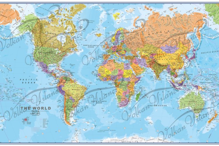 Büyük Boy Dünya Haritası Çizimi Satın Al
